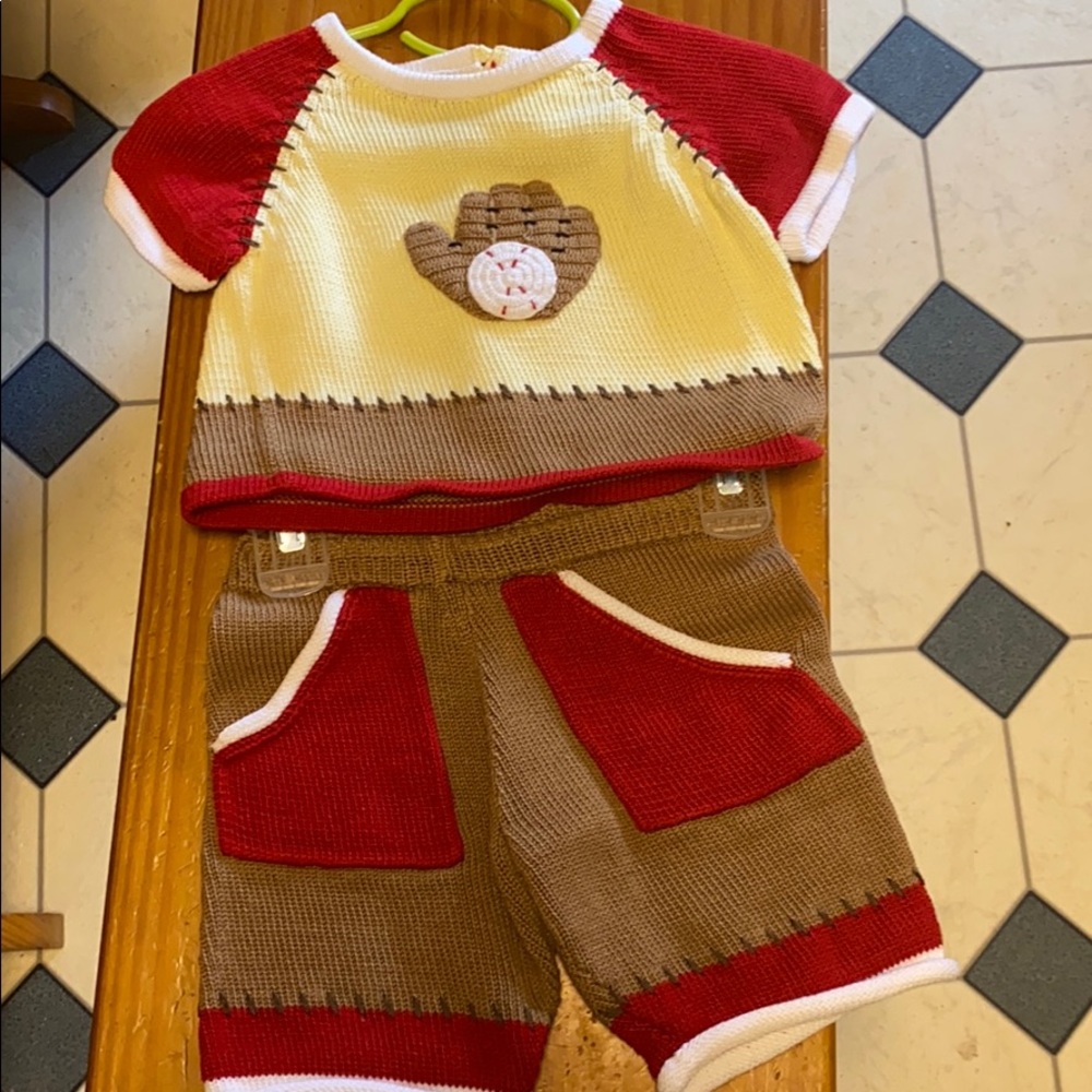 Zackali 4 Kids knit baseball outfit
